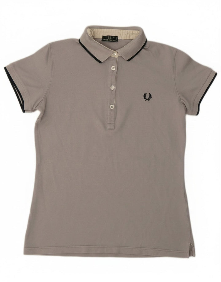 Fred Perry Polo Femme UK 14 Large Gris