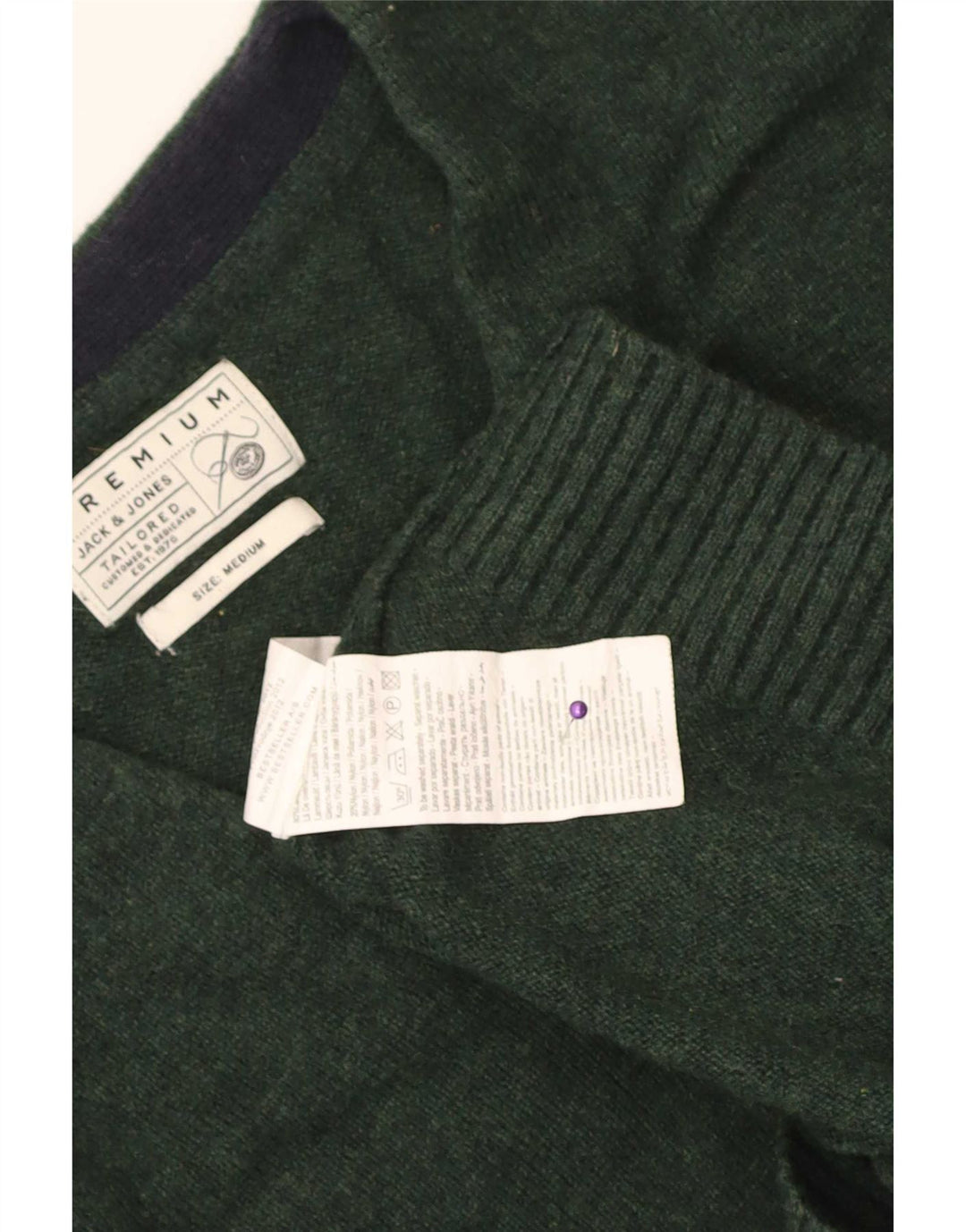 Jack & Jones Cardigan Pull Homme Vert Moyen Laine d'Agneau