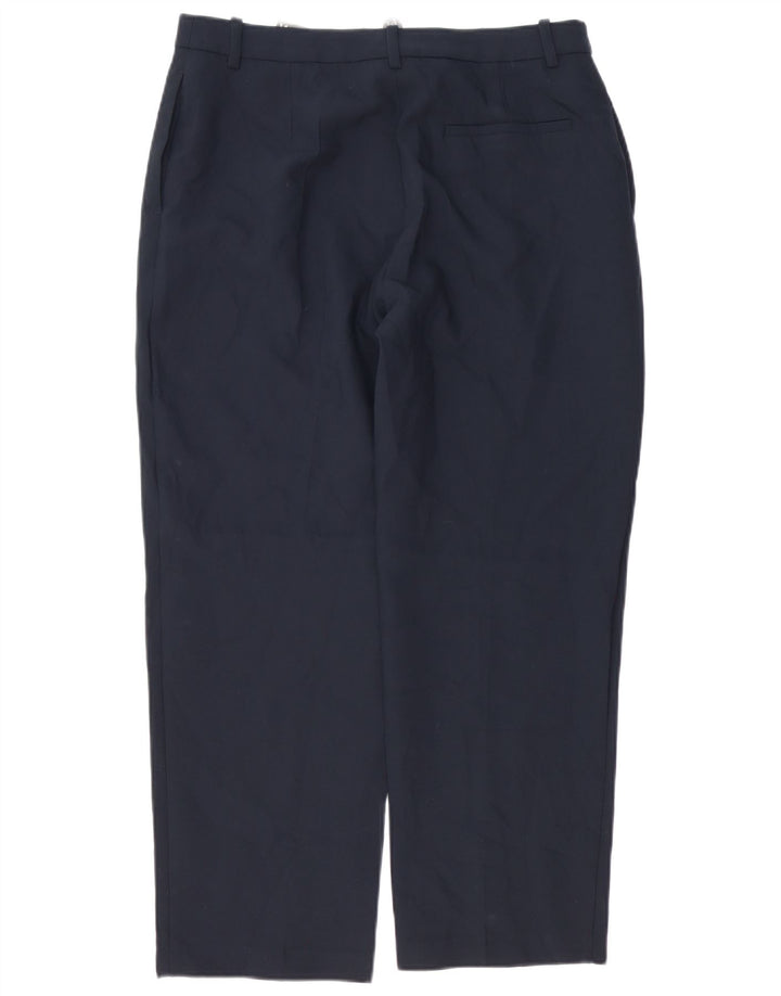 MARKS & SPENCER Pantalon Chino Femme UK 14 Large W34 L27 Bleu Marine