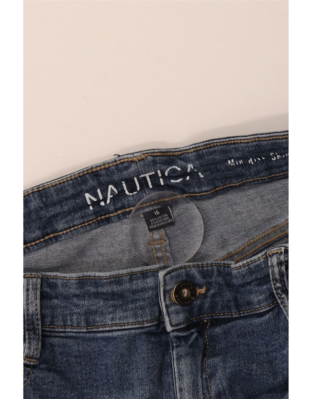 Nautica Jean skinny taille moyenne pour femme UK 16 Large W34 L29 Bleu Coton