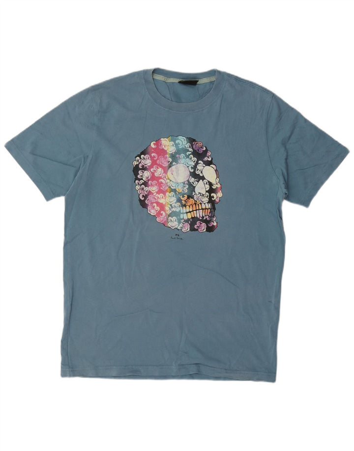 Paul Smith T-Shirt Graphique Homme Bleu Moyen Coton