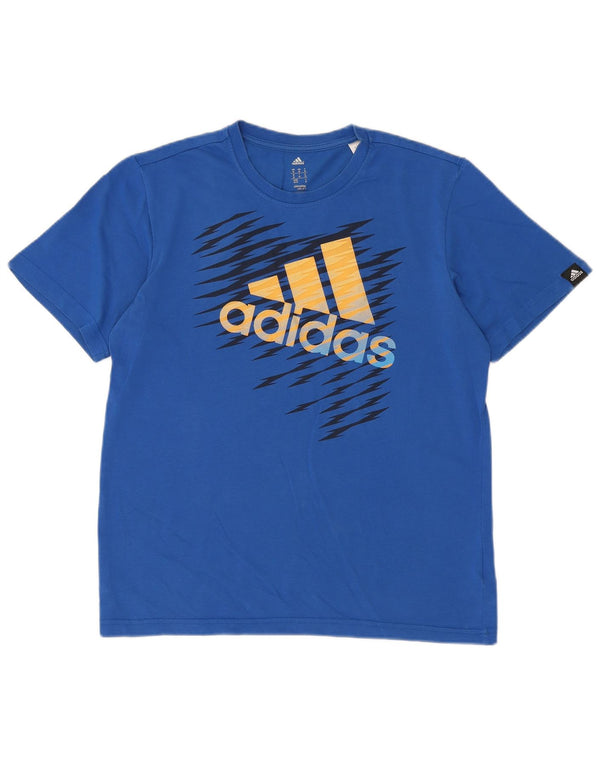 Adidas Mens Climalite Graphic T-Shirt Top Medium Blue Cotton