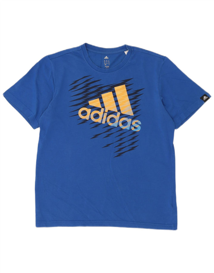 Adidas Homme Climalite Graphic T-Shirt Top Bleu Moyen Coton