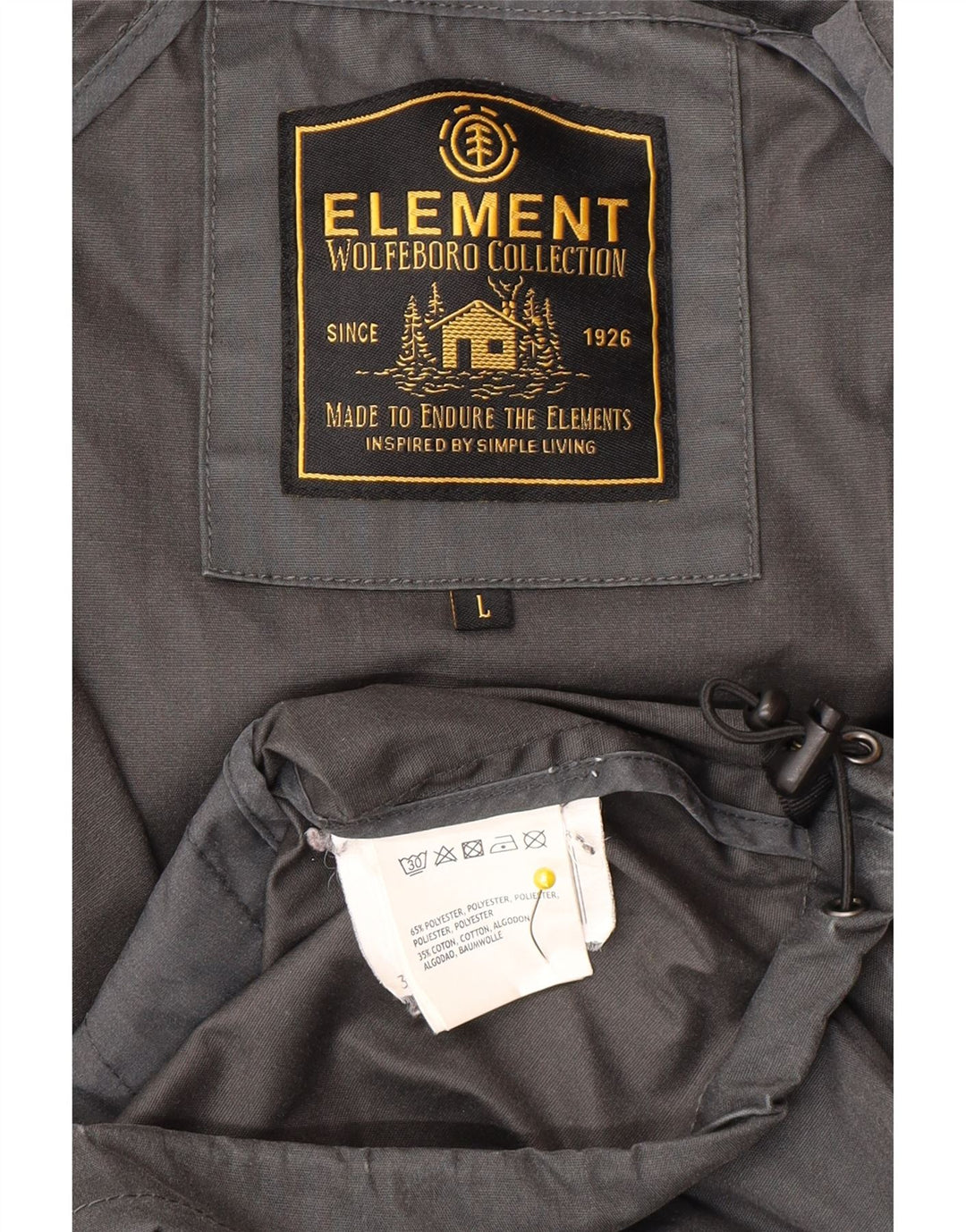 Element Veste bomber à capuche pour homme UK 40 Large Gris Polyester