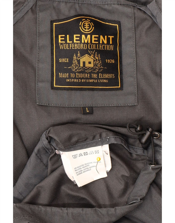 Element Veste bomber à capuche pour homme UK 40 Large Gris Polyester