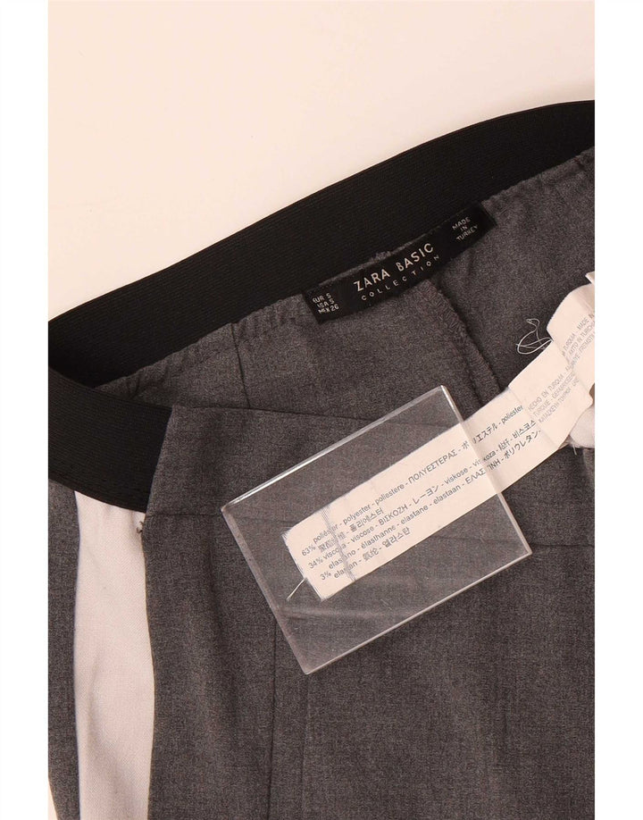 Pantalon Chino Slim Femme Zara Petit W26 L28 Gris Colorblock Polyester