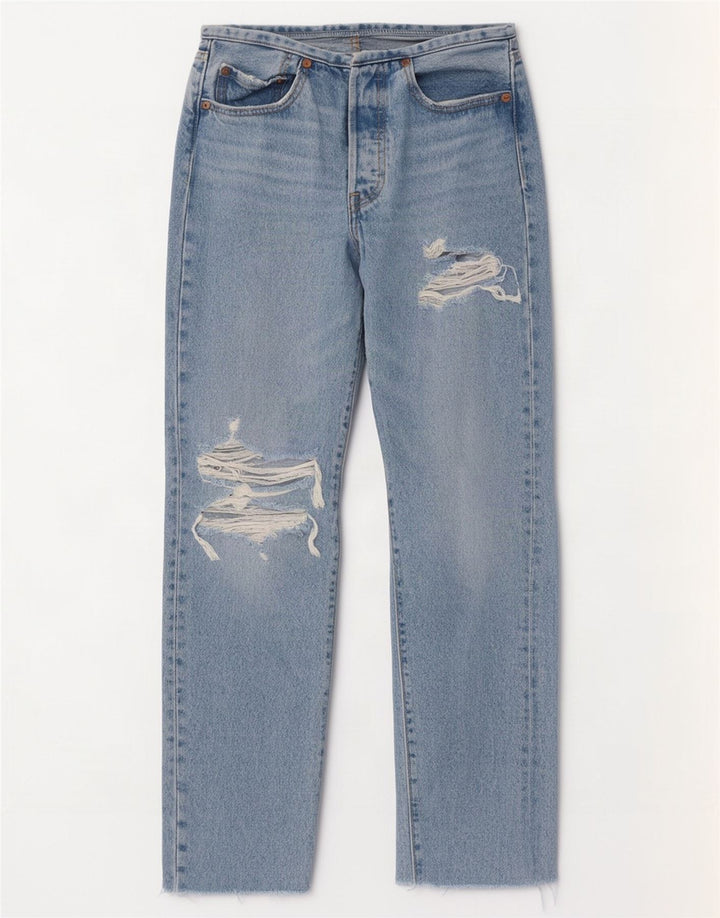 Levi's Jean Droit Effet Déchiré W26 L30 Femme Bleu Coton