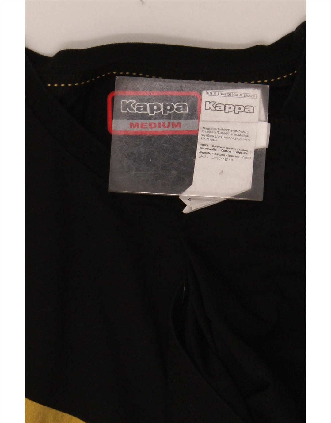 KAPPA T-Shirt Graphique Homme Noir Moyen Coton Colorblock