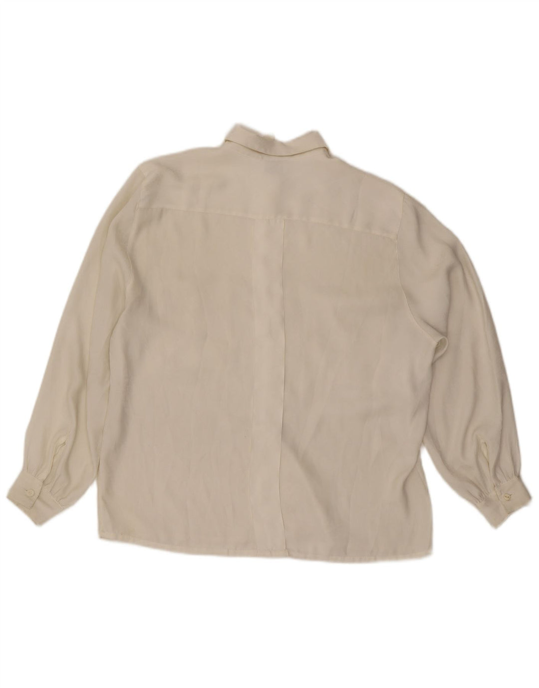 chemise femme vintage UK 14 Polyester blanc moyen