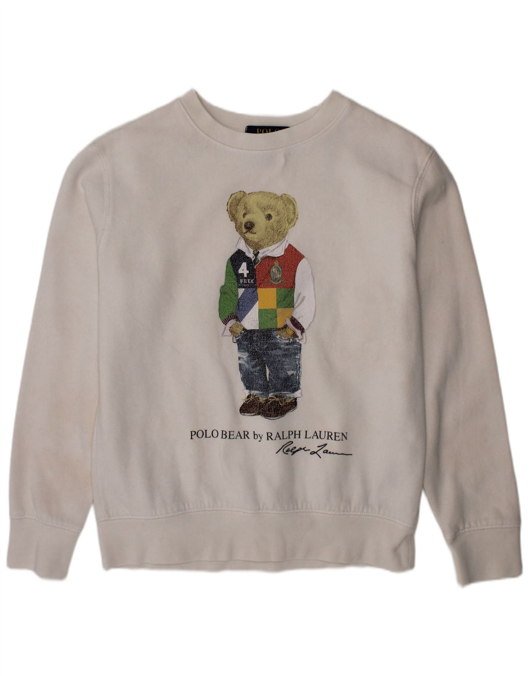 POLO RALPH LAUREN Sweat-shirt graphique pour garçon 7-8 ans Petit Blanc