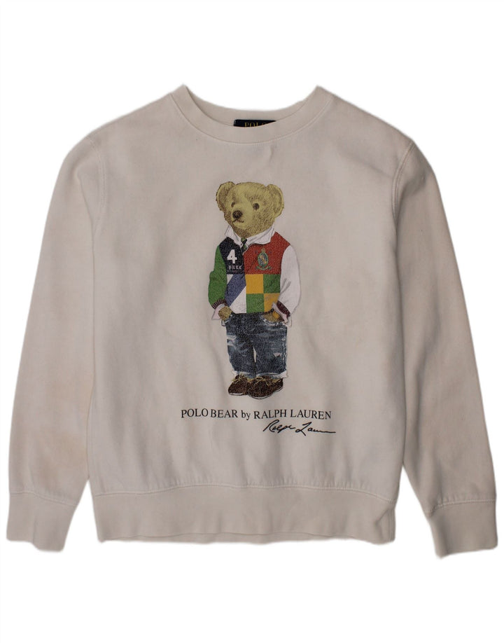 POLO RALPH LAUREN Sweat-shirt graphique pour garçon 7-8 ans Petit Blanc