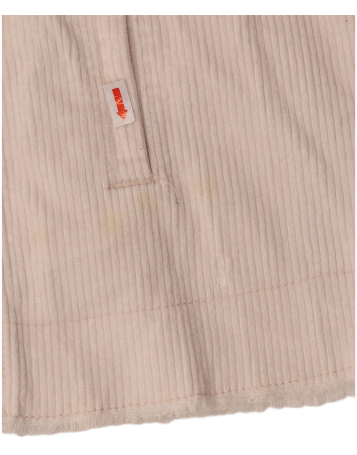 ZARA Veste surdimensionnée en velours côtelé pour femme UK 16 Grand coton blanc cassé