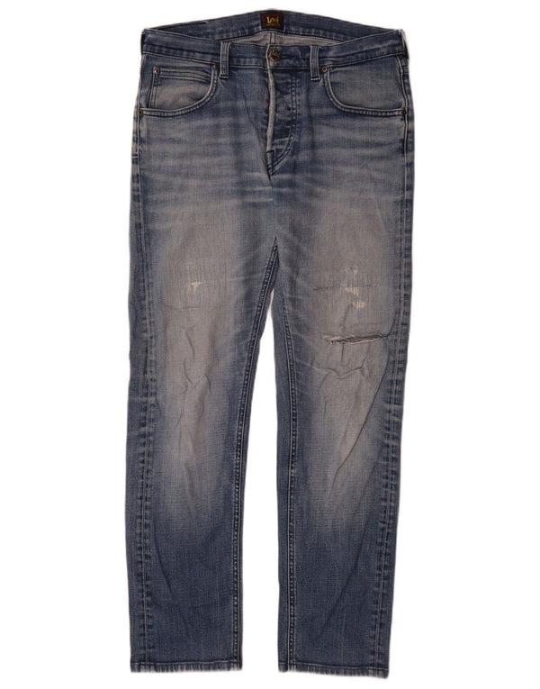 Lee Jean droit vieilli pour homme W30 L31 en coton bleu