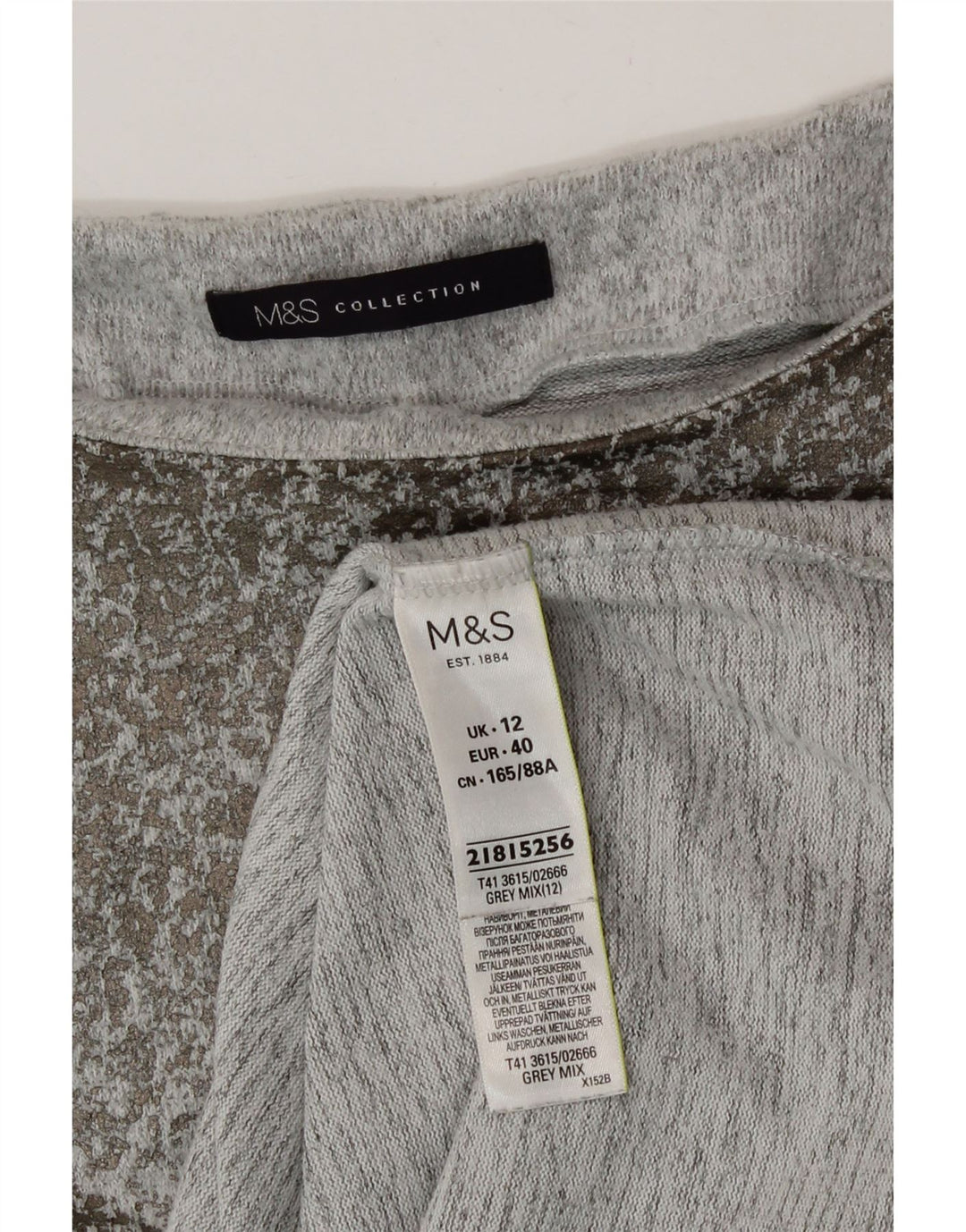 Marks & Spencer Haut à manches longues pour femme UK 42 Gris moyen Polyester
