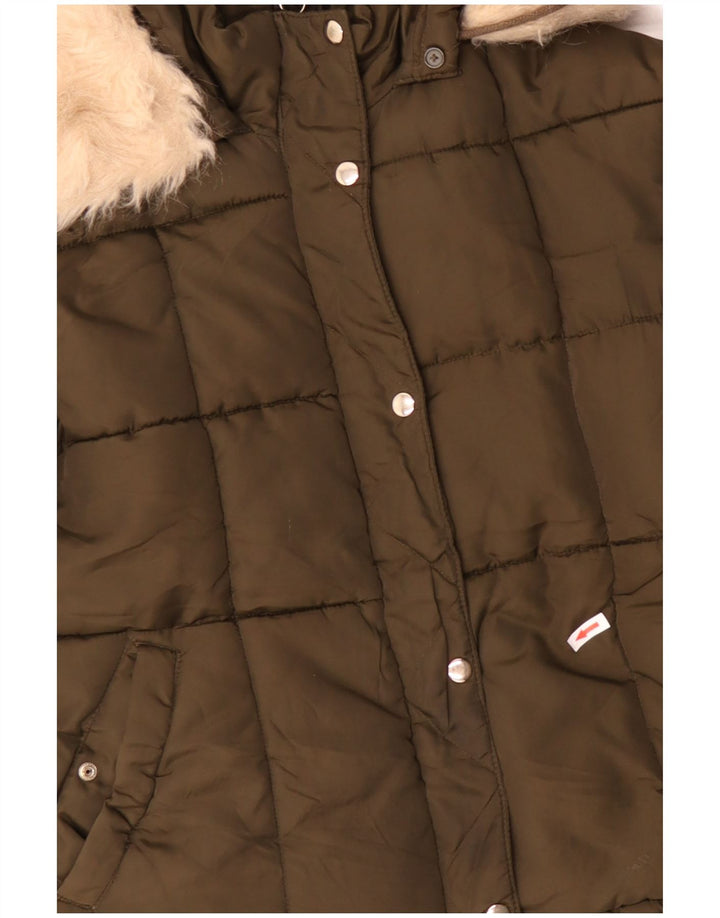 TOPSHOP Veste matelassée Sherpa surdimensionnée pour femme UK 12 Kaki moyen