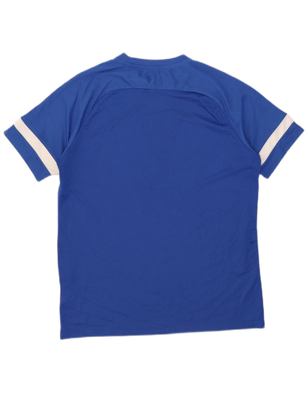 Nike Mens Dri Fit T-Shirt Top XL Blue Colourblock Polyester