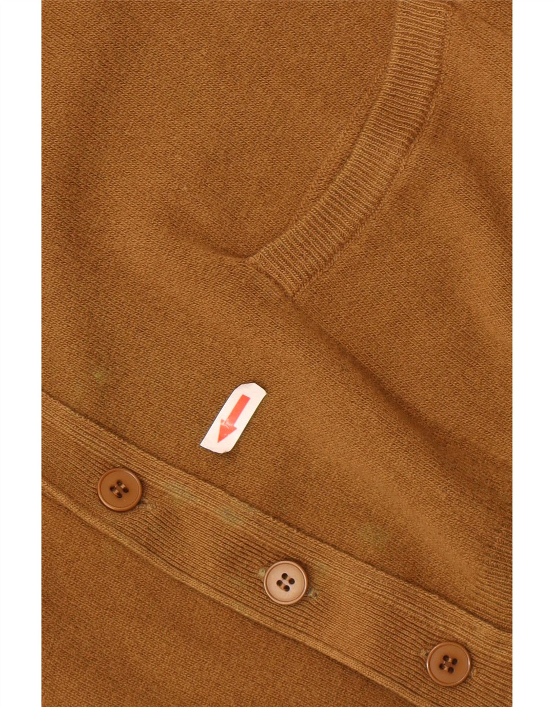 BENETTON Pull Cardigan Homme IT 48 Marron Moyen Laine d'Agneau