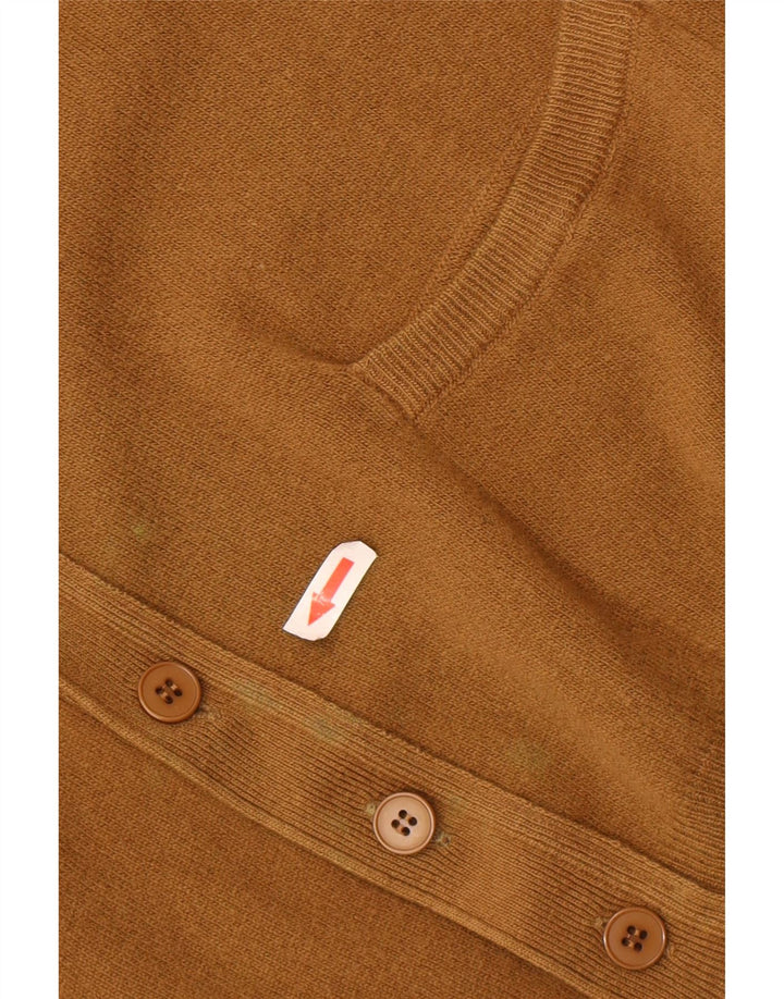 BENETTON Pull Cardigan Homme IT 48 Marron Moyen Laine d'Agneau