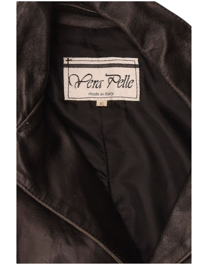 Veste en cuir femme vintage UK 18 XL Cuir Noir