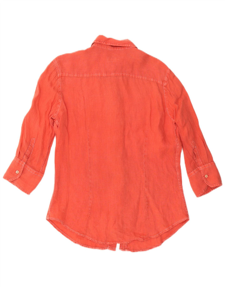 FRED PERRY Chemise à manches 3/4 pour femme UK 14 Large Orange