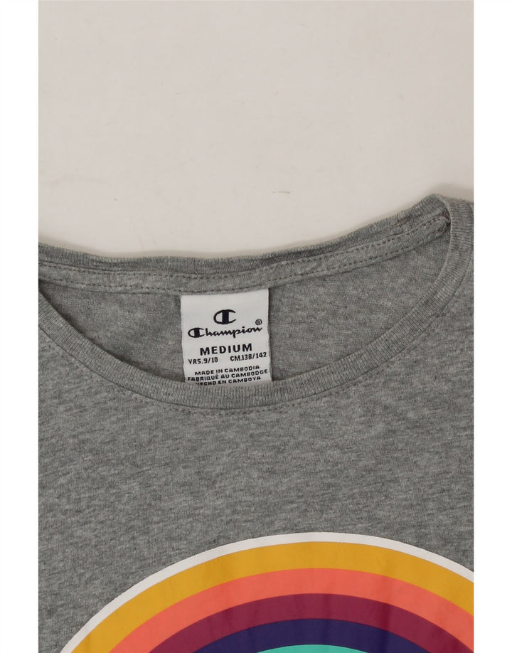 CHAMPION Boys Graphic T-Shirt Top 9-10 Years Medium Grey Cotton Vintage Champion and Second-Hand Champion from Messina Hembry 