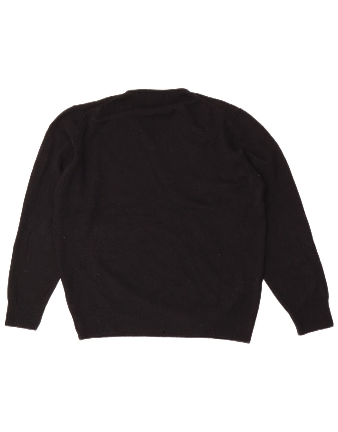 Zara Pull col V pour homme en laine noire Large