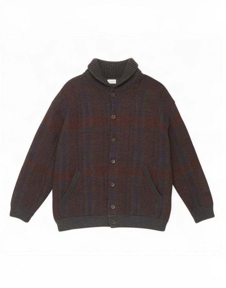 Settebello Cardigan Homme Pull Grand Gris Carreaux Acrylique