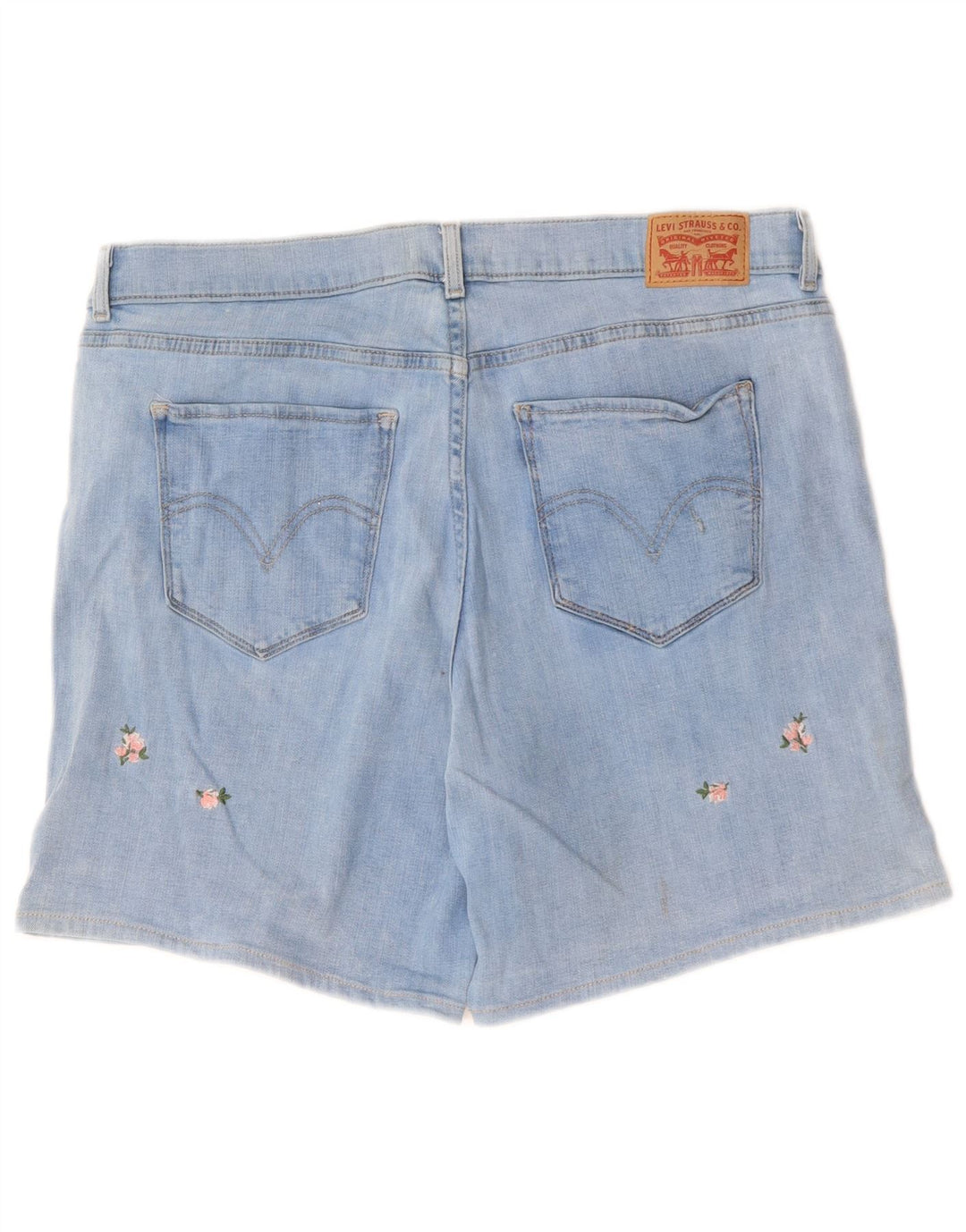 LEVI'S Short en jean classique pour femme W32 en coton à fleurs bleu moyen
