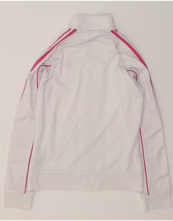 Adidas Veste de survêtement pour femme UK 12 Medium Blanc Colorblock Polyester