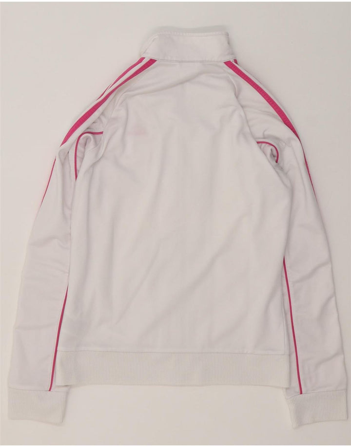 Adidas Veste de survêtement pour femme UK 12 Medium Blanc Colorblock Polyester