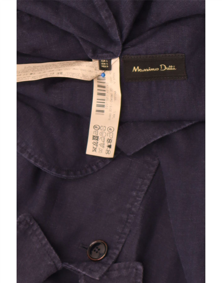 Massimo Dutti Veste utilitaire pour homme UK 40 Large Bleu Marine Lin