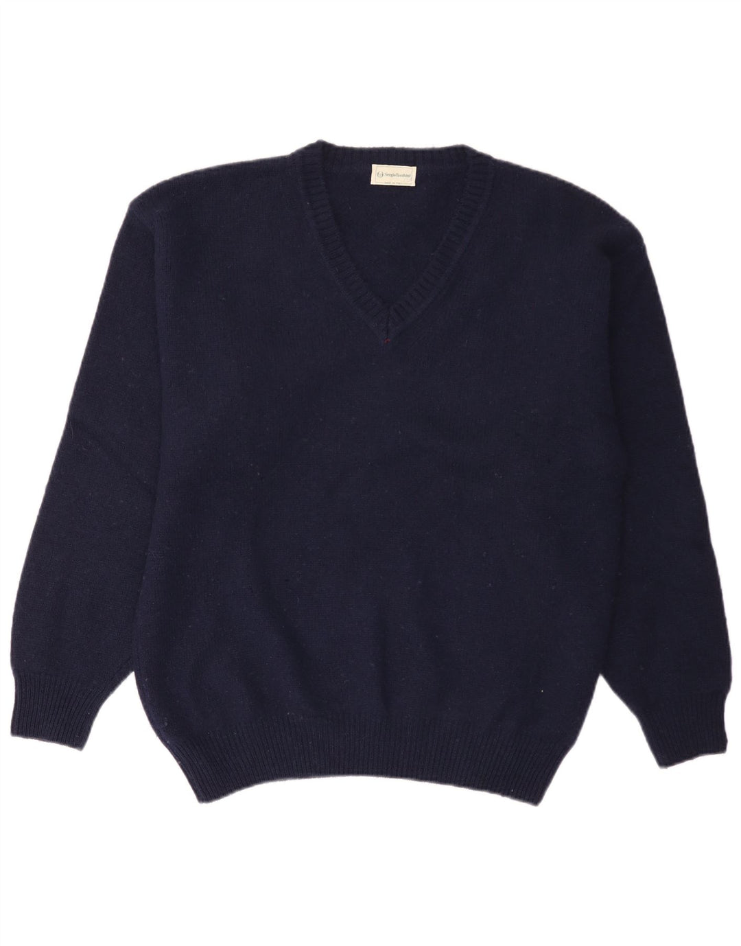 Sergio Tacchini Pull Col V Homme XL Bleu Marine Laine