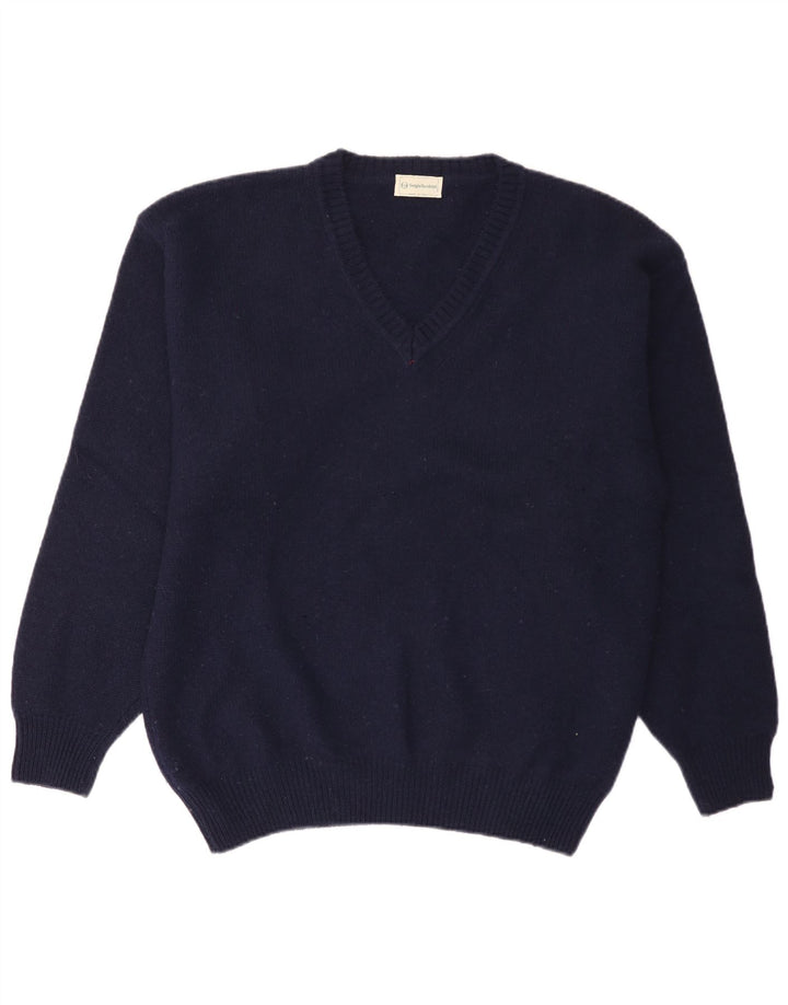 Sergio Tacchini Pull Col V Homme XL Bleu Marine Laine