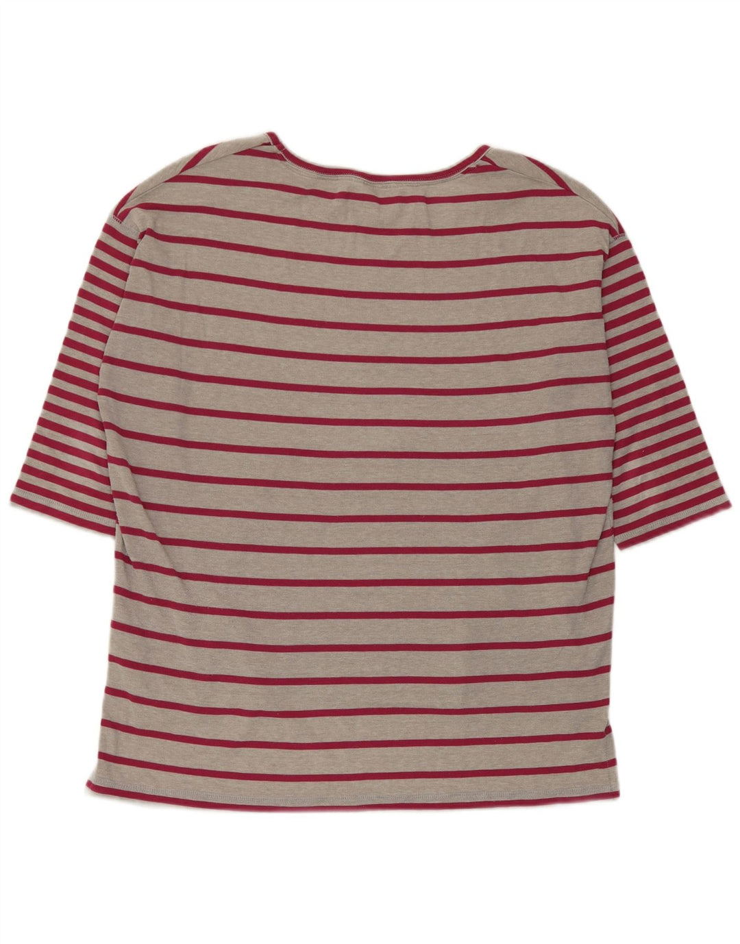 Marks & Spencer T-Shirt Femme Top UK 44 Large Gris Rayé Polyester