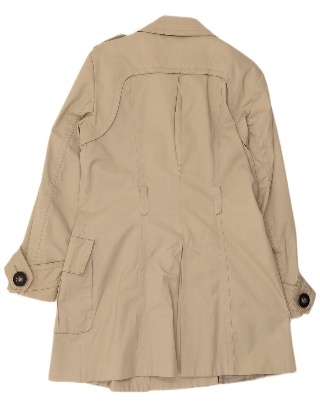 Zara Femme Trench Coat UK 14 Grand Nylon Beige