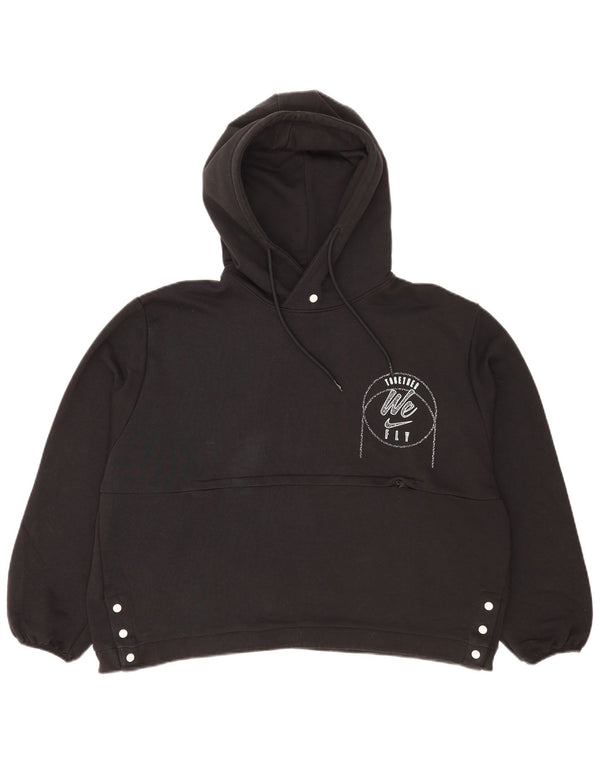 Nike Sweat à capuche graphique coupe décontractée pour femme UK 14 Large Noir Sports