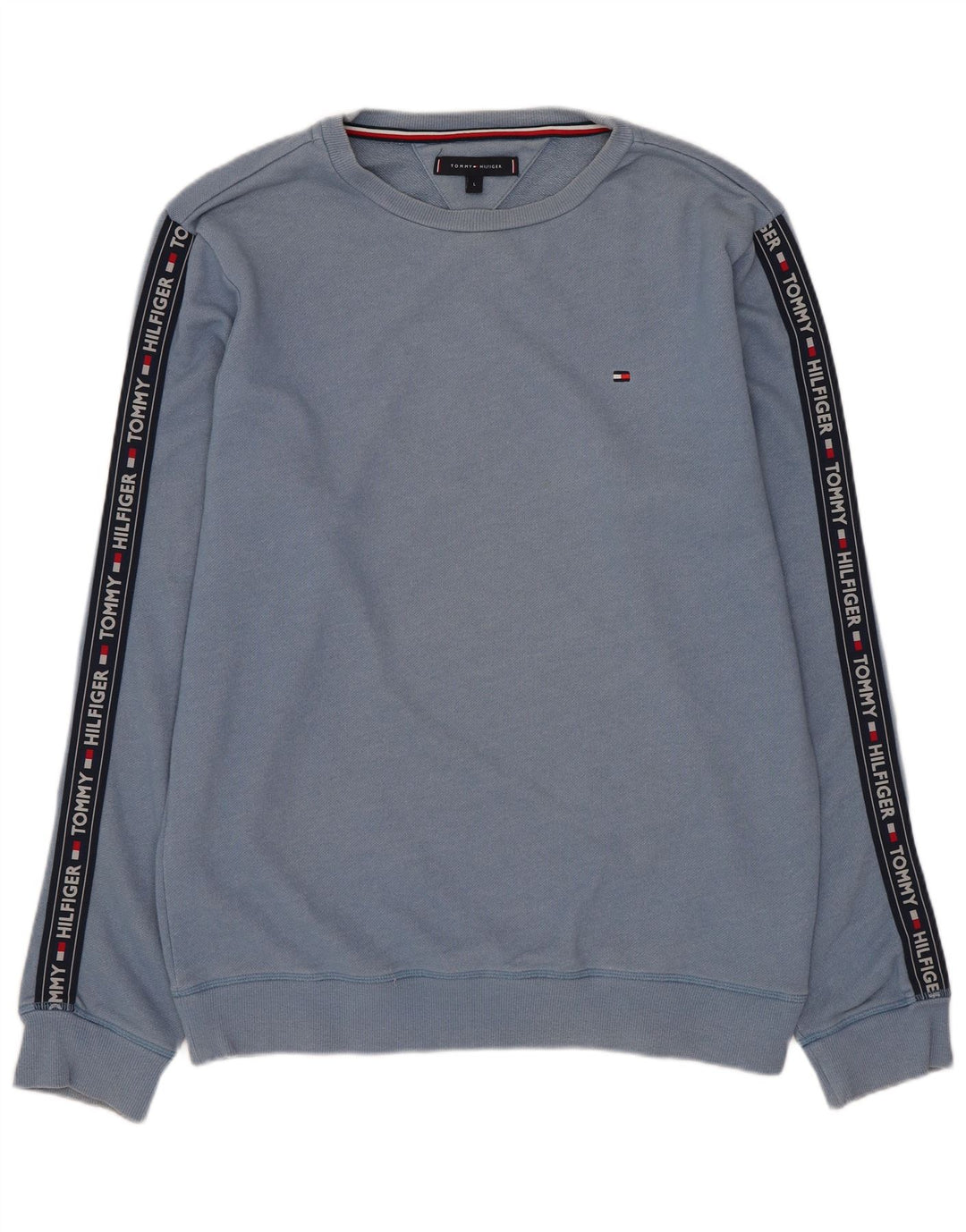 Tommy Hilfiger Sweat-shirt graphique pour homme en coton color block bleu Taille L