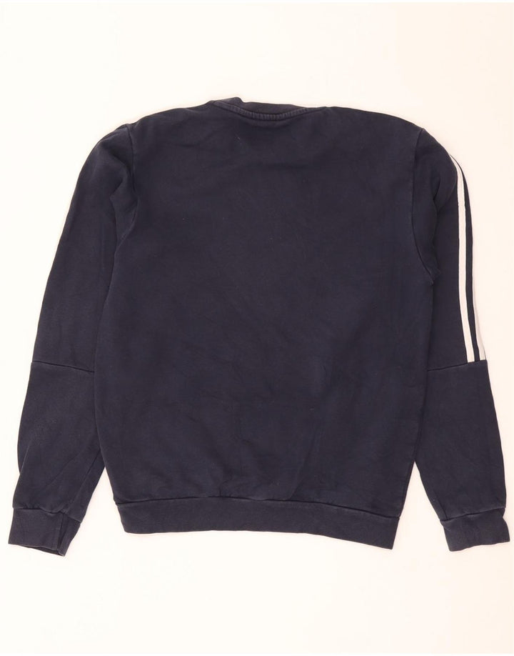 Adidas Mens Sweatshirt Jumper Petit Bleu Marine Coton
