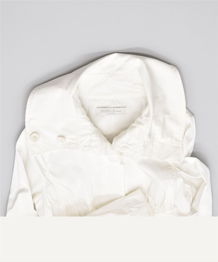 GUESS Trench Femme UK 8 Petit Blanc Polyester