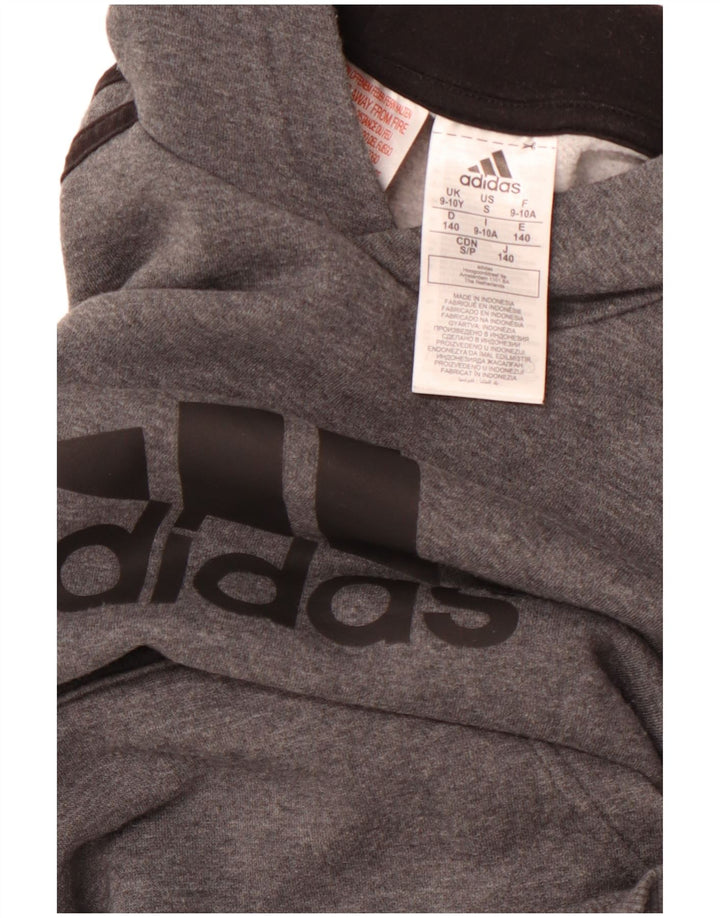 ADIDAS Pull à capuche graphique pour garçon 9-10 ans Gris Coton