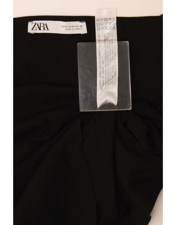 Zara Femme Crop Top UK 44 Medium Noir Polyamide