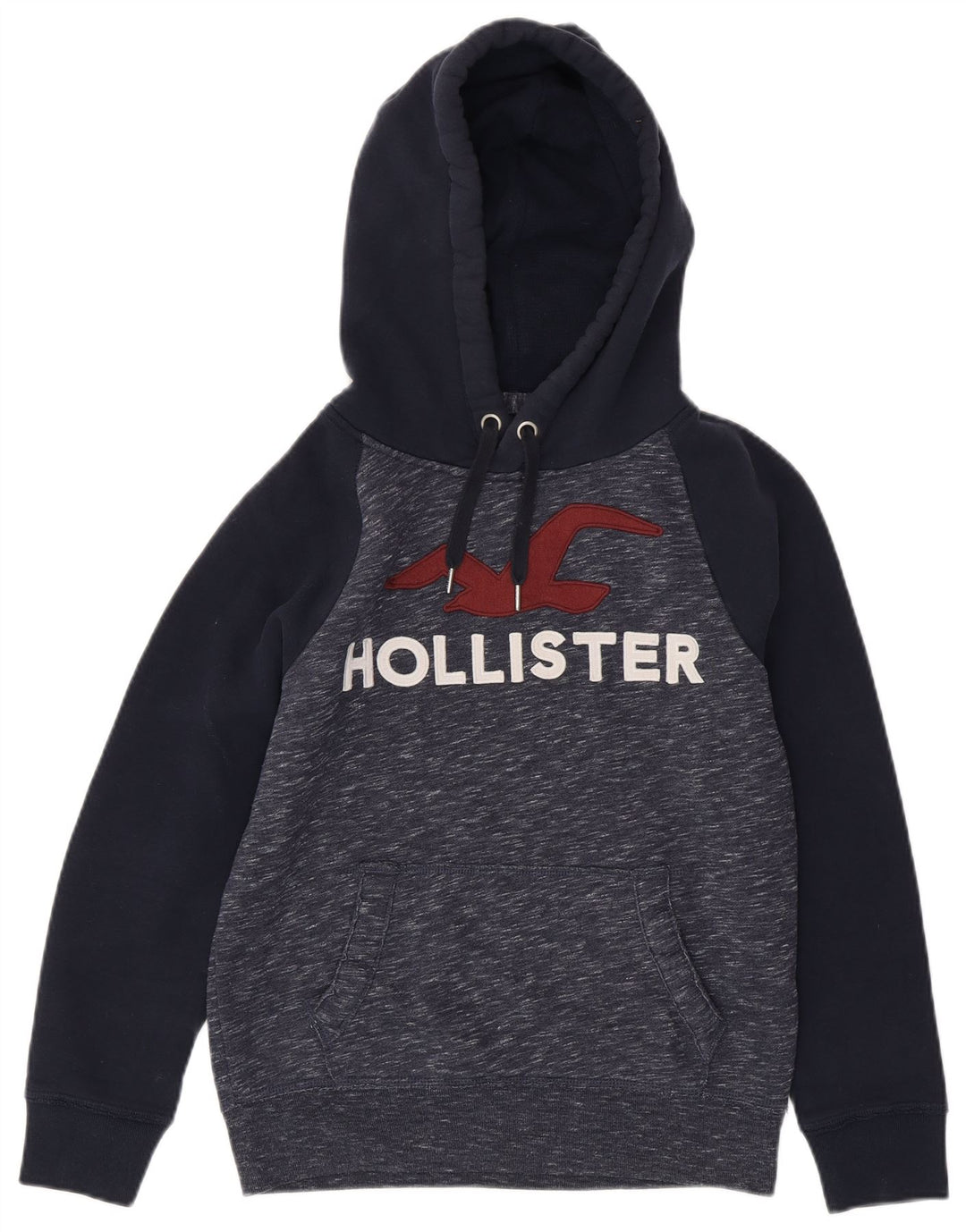 HOLLISTER Pull à capuche graphique pour homme XS en coton color block bleu marine