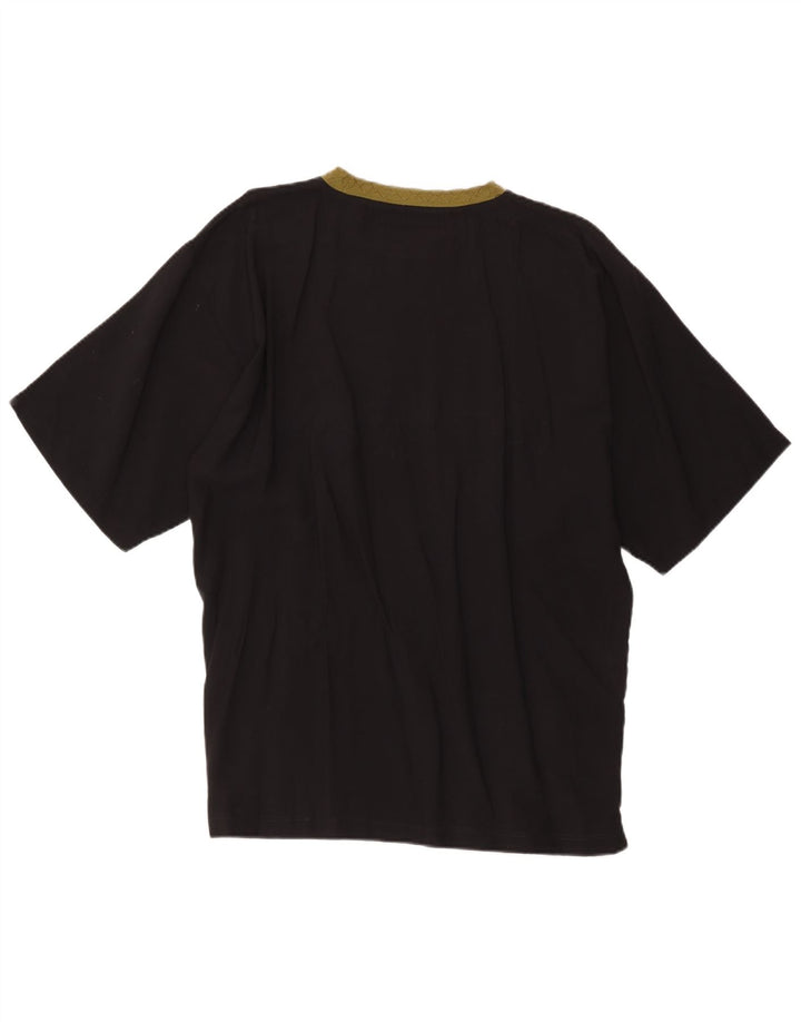 vintage Mens Graphic T-Shirt Top Grande Viscose Noire