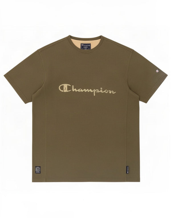 Champion T-Shirt Graphique Homme Grand Kaki Coton