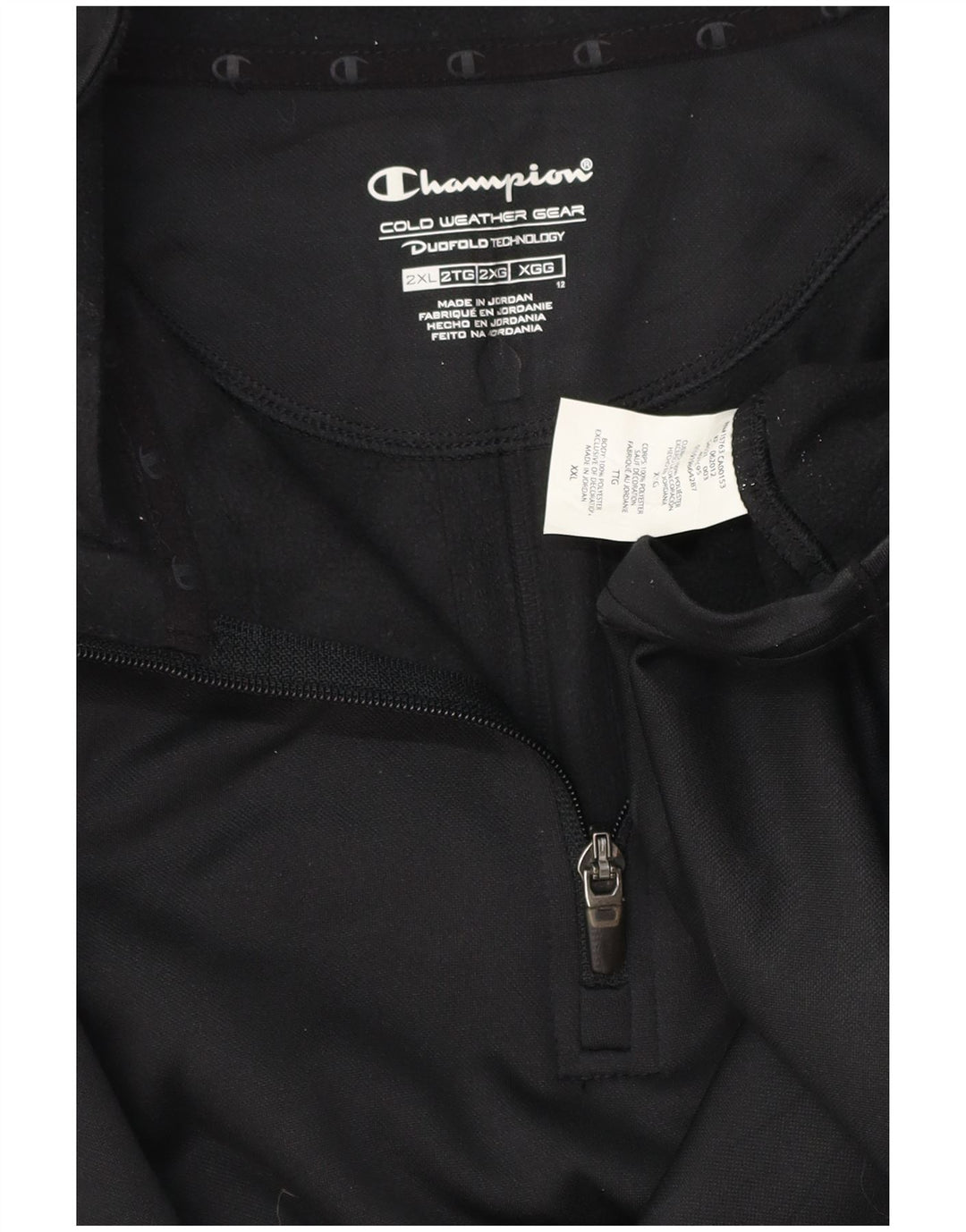 CHAMPION Haut de survêtement à col zippé pour hommes 2XL Polyester tacheté noir