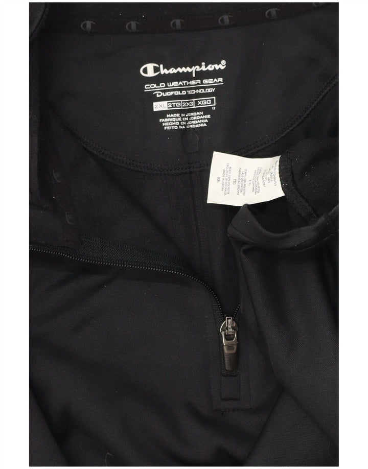 CHAMPION Haut de survêtement à col zippé pour hommes 2XL Polyester tacheté noir