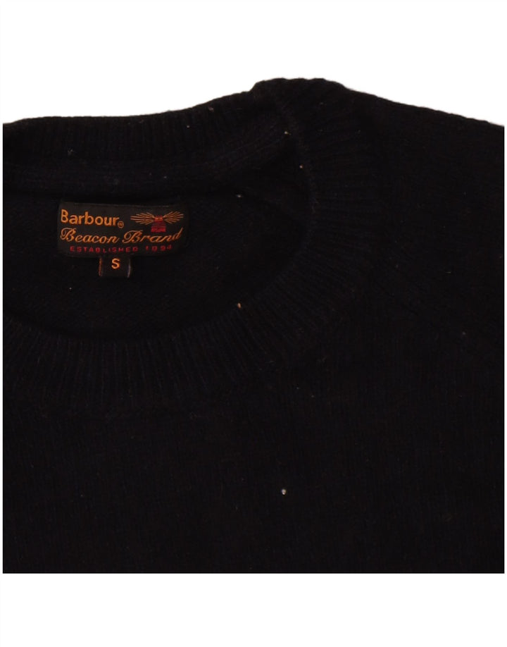 Barbour Pull à col rond pour homme Petite laine bleu marine