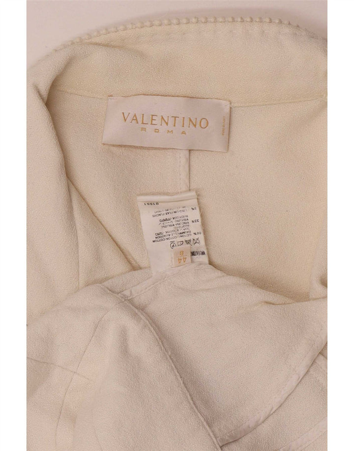 Valentino Femme Veste Blazer Courte 1 Bouton IT 44 Coton Blanc Cassé Moyen