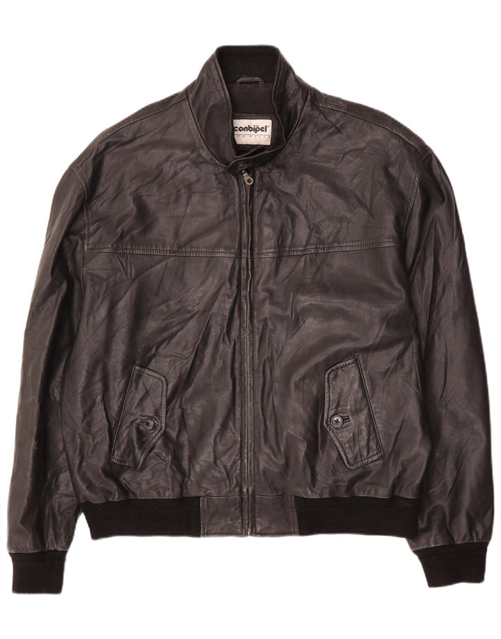 Conbipel Blouson Bomber En Cuir Homme IT 54 XL Cuir Noir