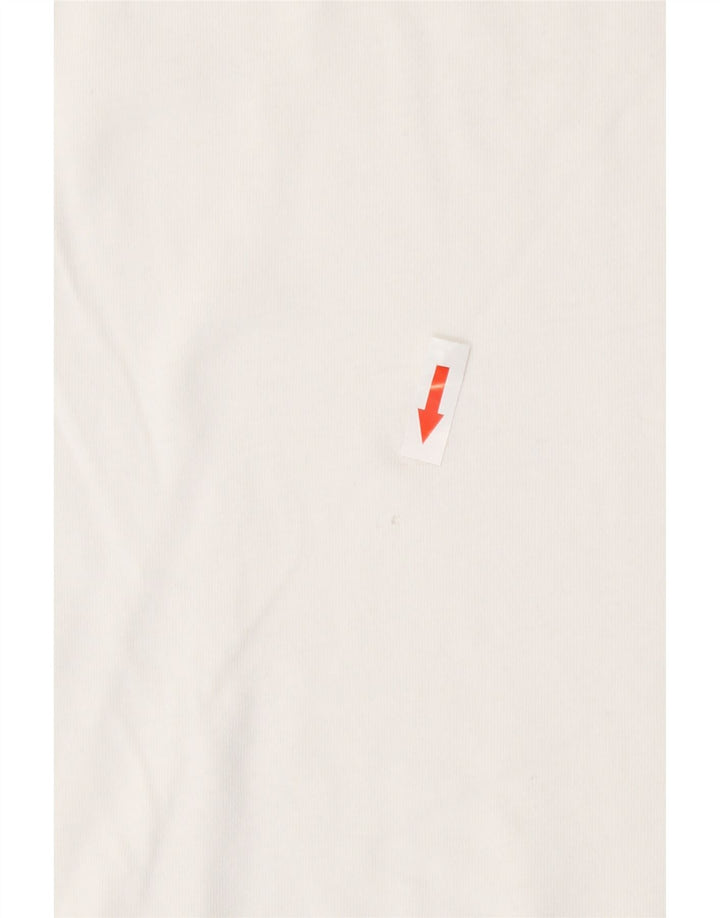 Adidas T-Shirt Femme Top UK 12 Coton Blanc Moyen